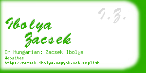 ibolya zacsek business card